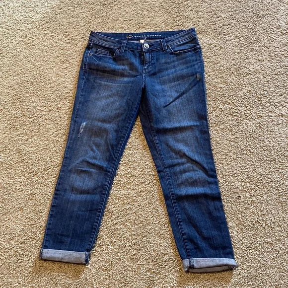 LC Lauren Conrad 5 pocket dark wash Jean capris. - Picture 1 of 4